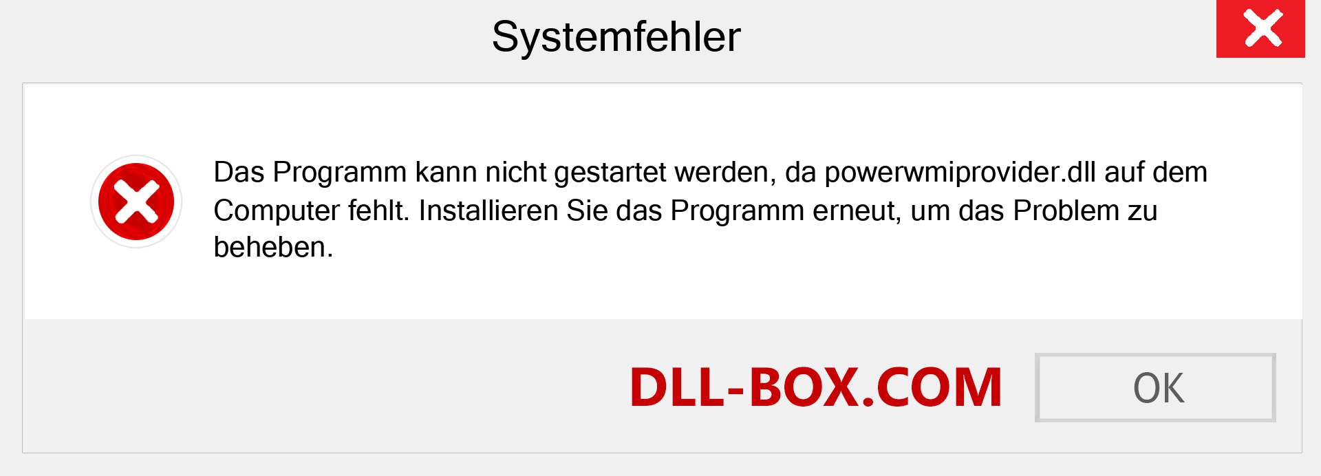 powerwmiprovider.dll-Datei fehlt?. Download für Windows 7, 8, 10 - Fix powerwmiprovider dll Missing Error unter Windows, Fotos, Bildern