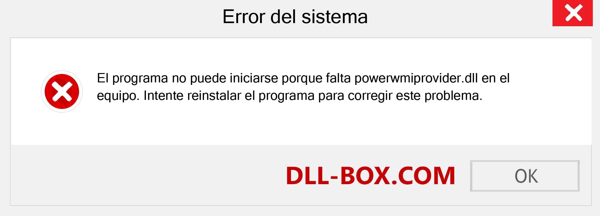 ¿Falta el archivo powerwmiprovider.dll ?. Descargar para Windows 7, 8, 10 - Corregir powerwmiprovider dll Missing Error en Windows, fotos, imágenes