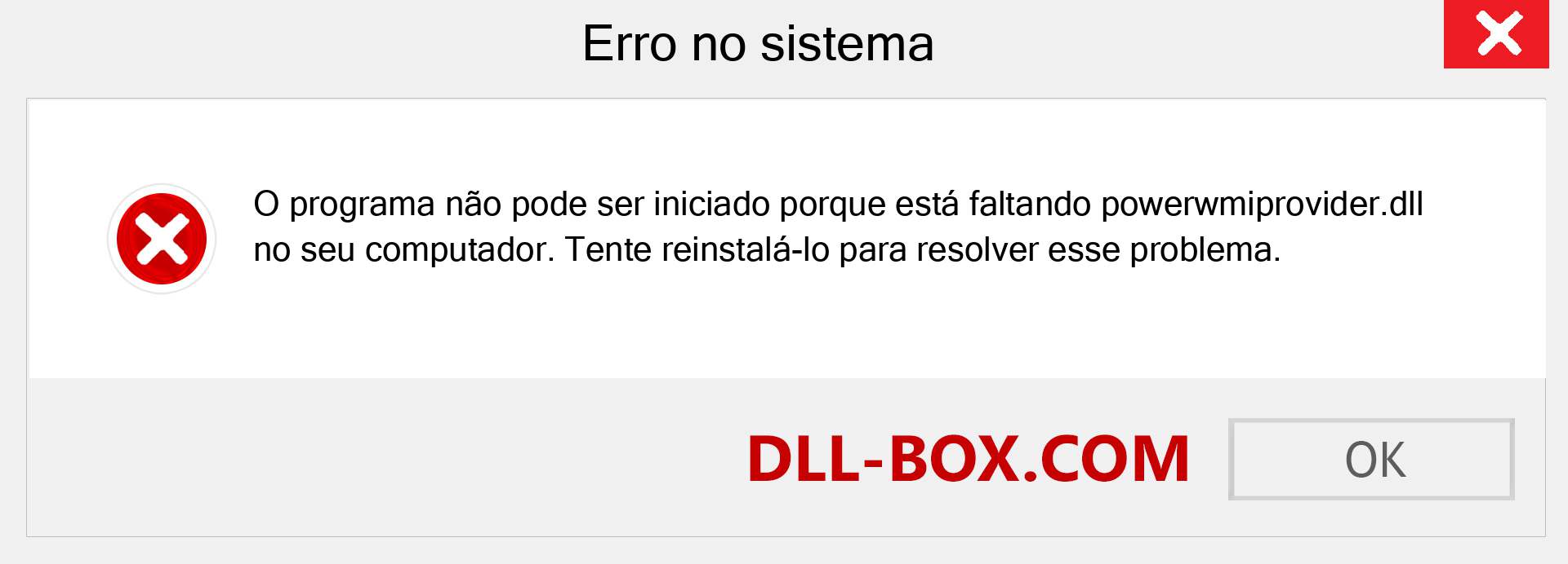 Arquivo powerwmiprovider.dll ausente ?. Download para Windows 7, 8, 10 - Correção de erro ausente powerwmiprovider dll no Windows, fotos, imagens