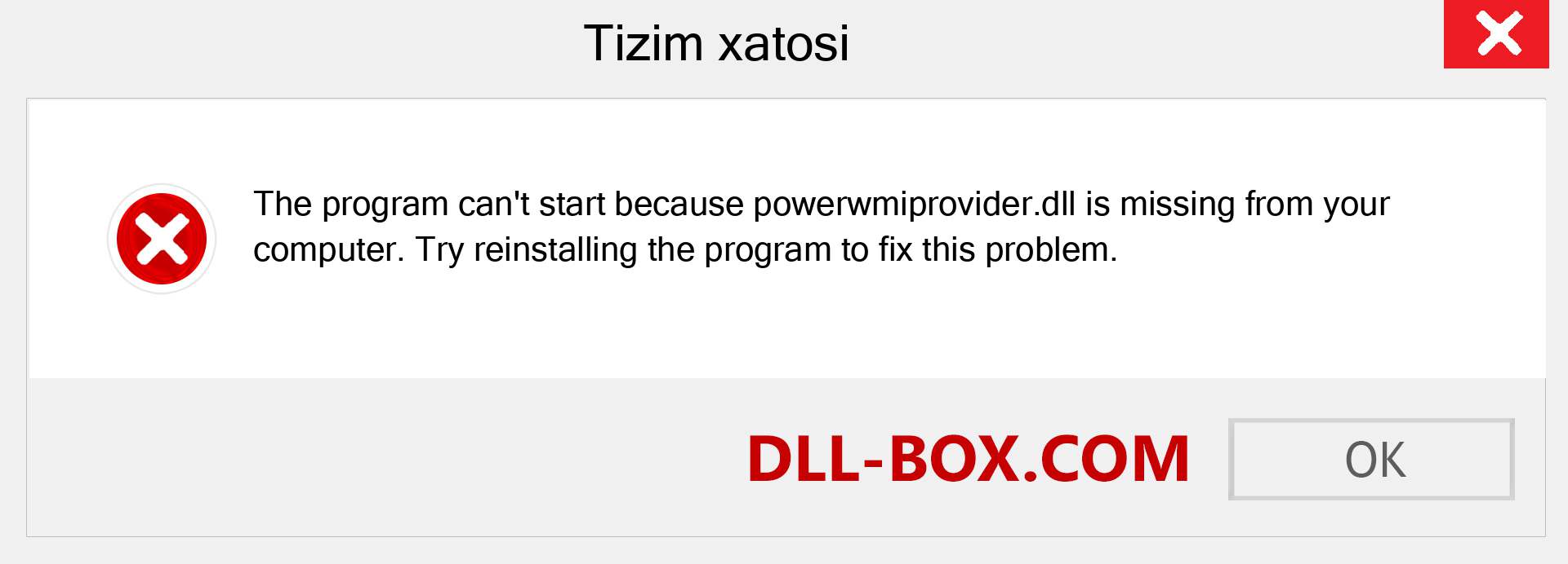 powerwmiprovider.dll fayli yo'qolganmi?. Windows 7, 8, 10 uchun yuklab olish - Windowsda powerwmiprovider dll etishmayotgan xatoni tuzating, rasmlar, rasmlar